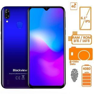 Фото: Смартфон Blackview A60 Pro 3/16GB DUALSIM Gradient Blue OFFICIAL UA