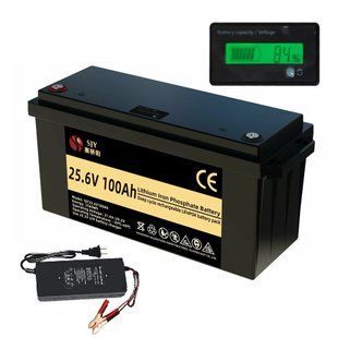 Фото: Аккумулятор LiFePO4 24V/100Ah/2560Wh (BMS та LCD экран) класс А с зарядным устройством Гарантия 12 мес