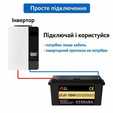 Фото: Аккумулятор LiFePO4 24V/100Ah/2560Wh (BMS та LCD экран) класс А с зарядным устройством Гарантия 12 мес