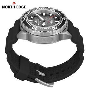 Фото: Тактические часы North Edge Triton-Ti Titanium Black для дайвинга солнечный заряд