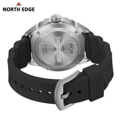 Фото: Тактичний годинник North Edge Triton-Ti Titanium Black для дайвінгу сонячний заряд