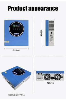 Фото: Инвертор гибридный Anenji ANJ-4200-24V-WIFI-Pro (двойной выход, WIFI, ИБП)